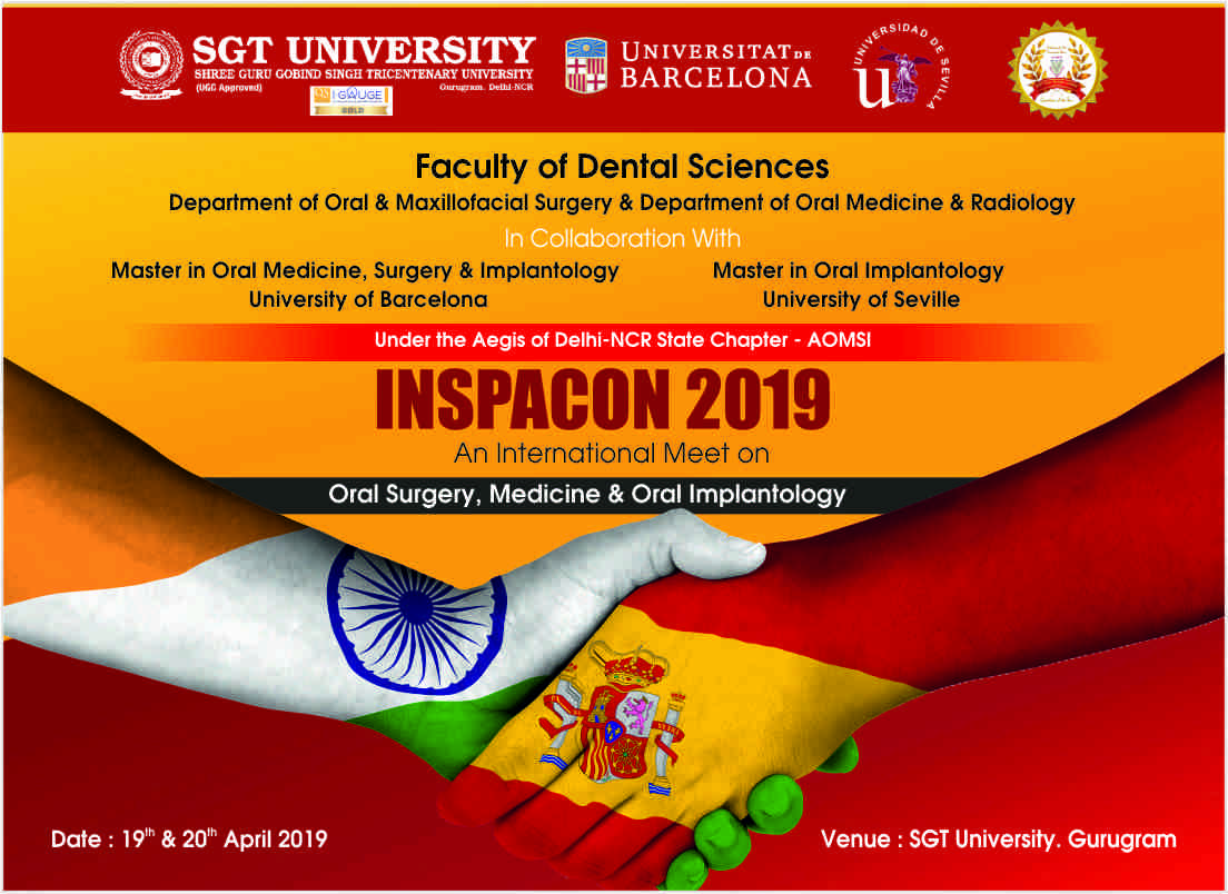 Es celebra la primera edició del congrés hispà Indú de Cirugia i Implantologia Oral; l'INSPACON 2019