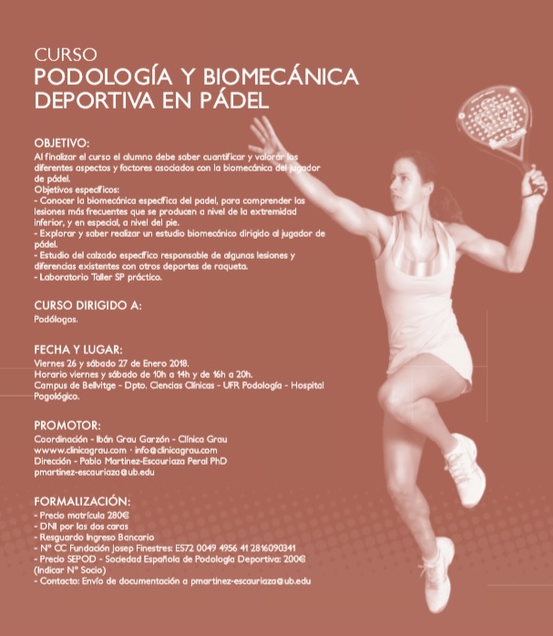 Curso de Podología y Biomecánica deportiva en pádel