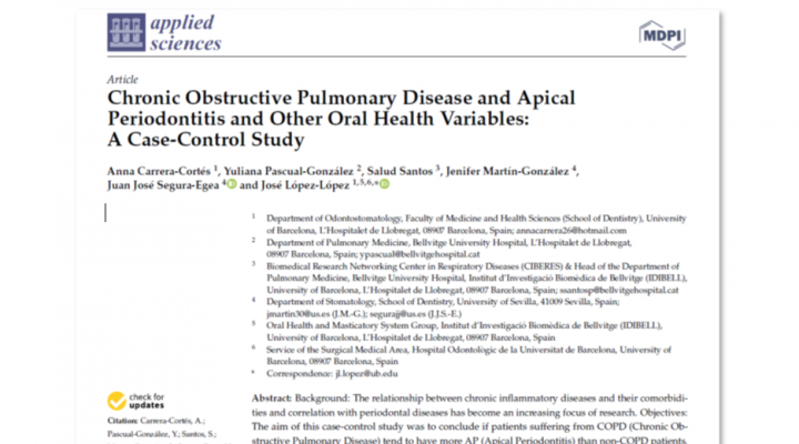 El Hospital Odontològic UB acoge el estudio publicado en la revista “l’Applied scines” que relaciona la salud oral con la EPOC